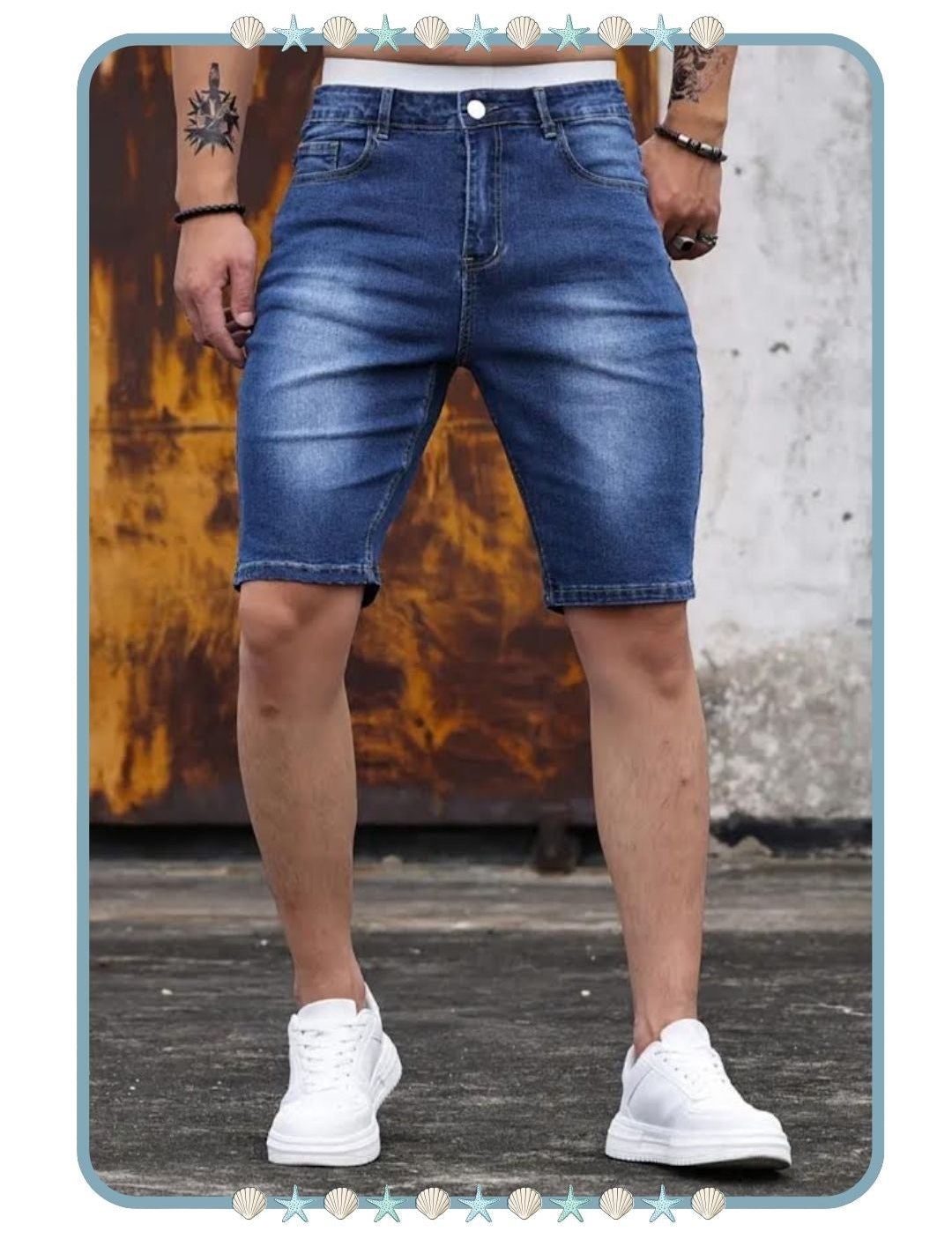 Short de Jean Azul de Hombre