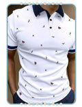 Polo de Hombre Blanco con Estampado Náutico