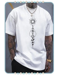 Camiseta de Hombre Blanca con Estampado de Planetas