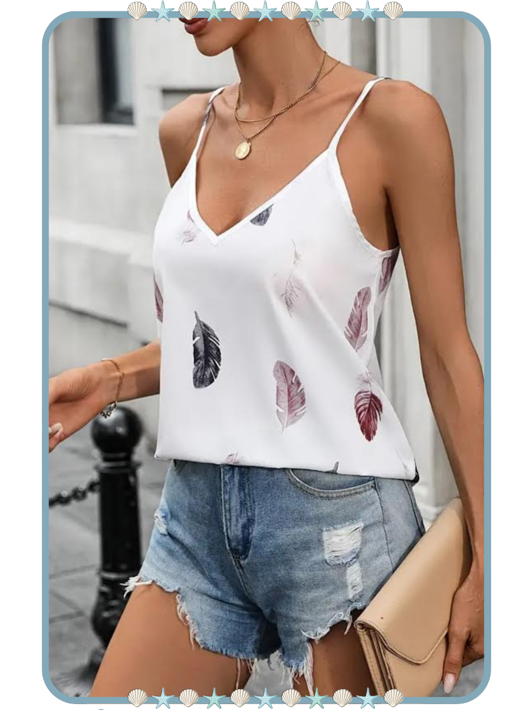 Blusa para Mujer con Diseño de Plumas
