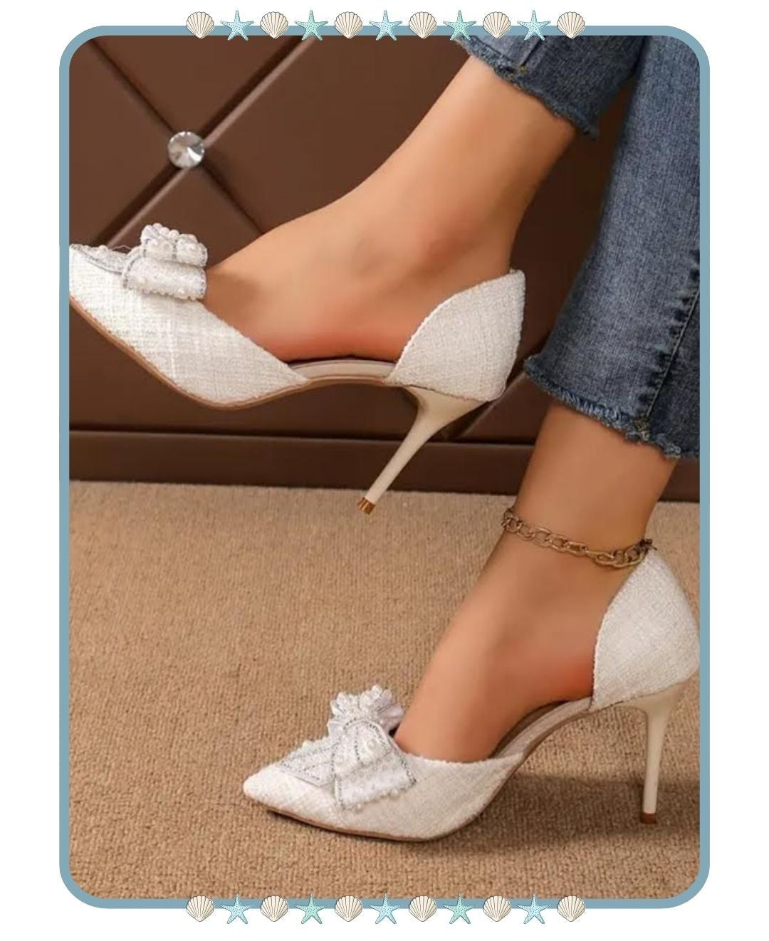 Tacones de Mujer con Moño de Brillantes