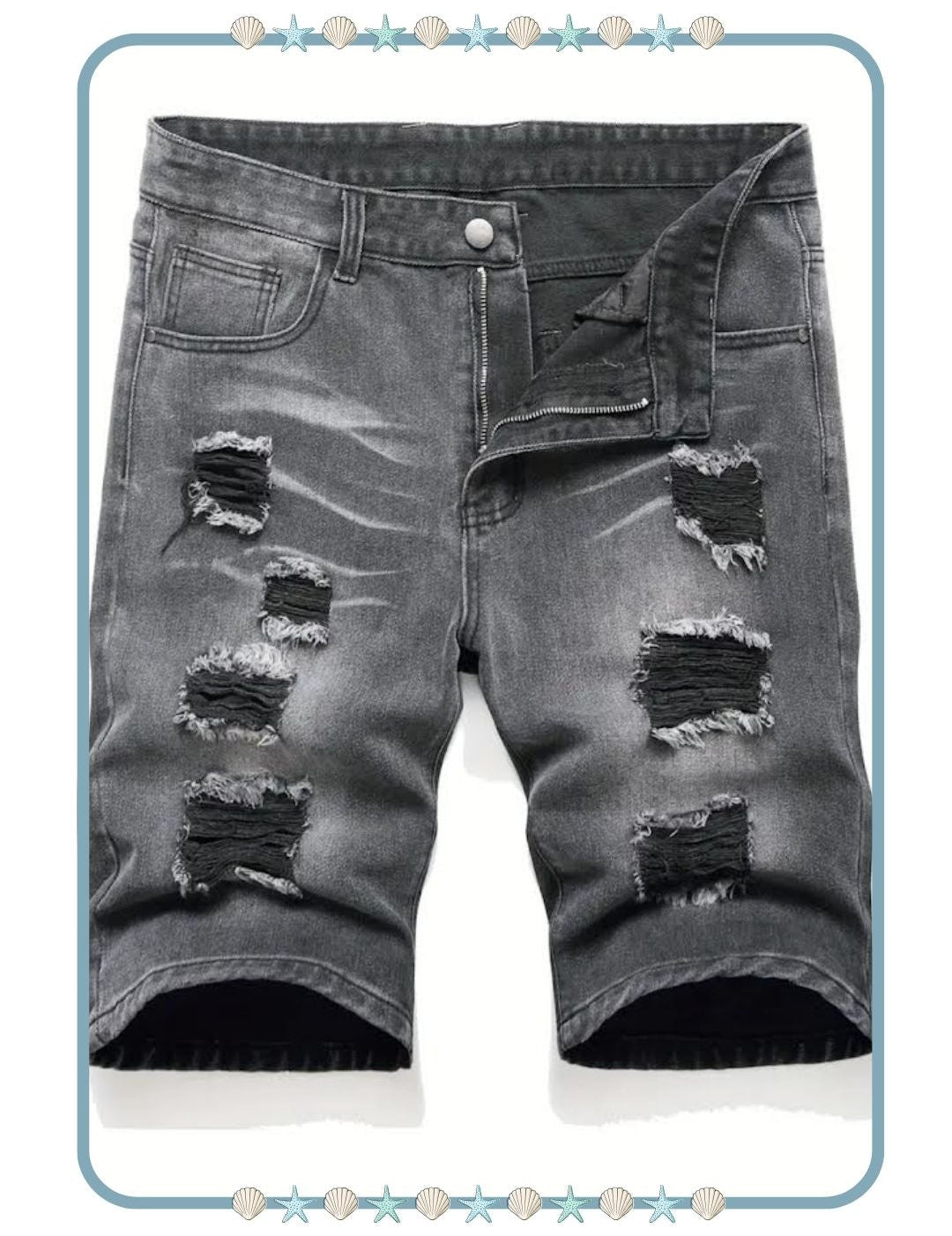 Short Gris Rasgado de Hombre