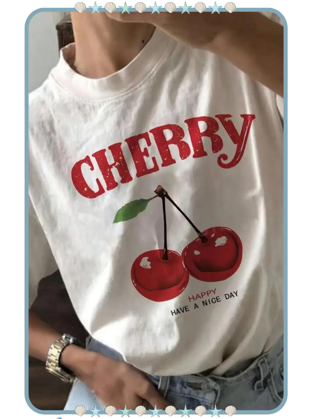Camiseta para Mujer con Diseño Cherry