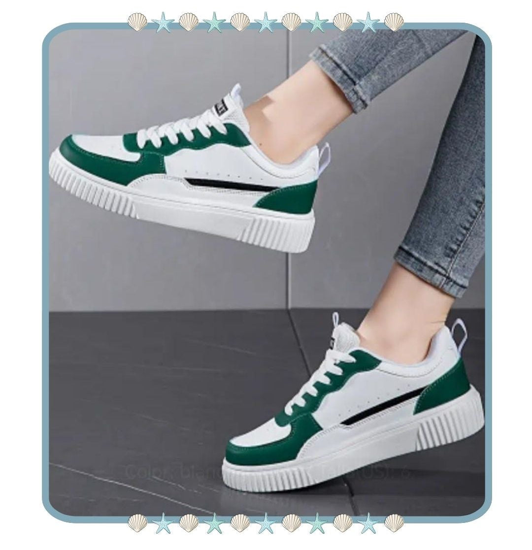 Tenis de Mujer Verdes y Blancos