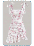 Vestido Corto para Mujer Blanco con Flores