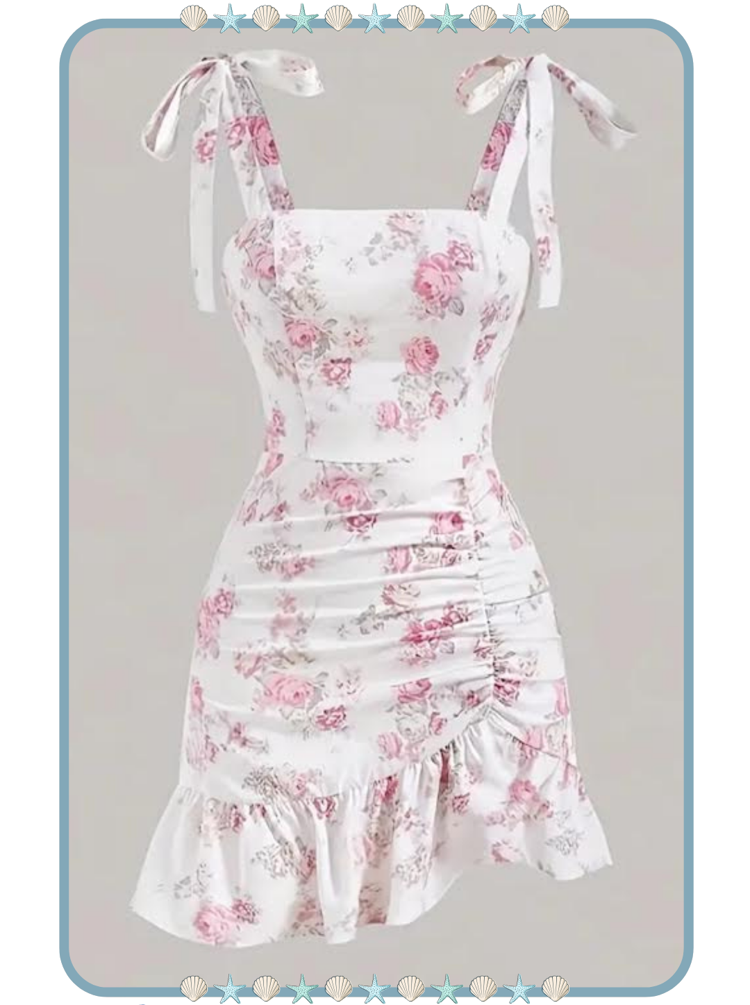 Vestido Corto para Mujer Blanco con Flores