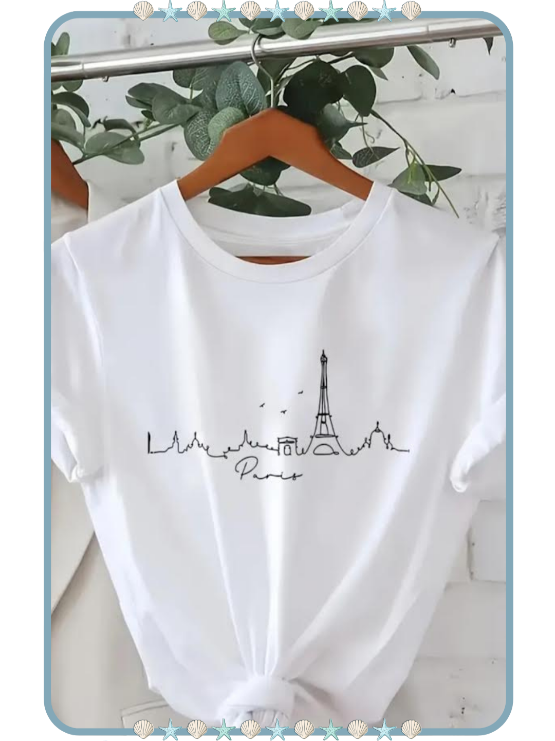 Camiseta para Mujer con Diseño Minimalista de París