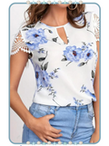Blusa para Mujer con Diseño de Flores Azules