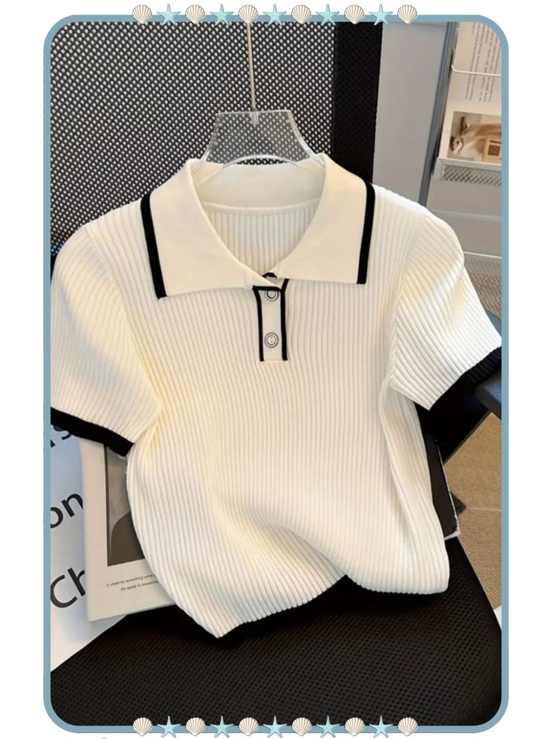 Camisa casual de dama con cuello y botones

