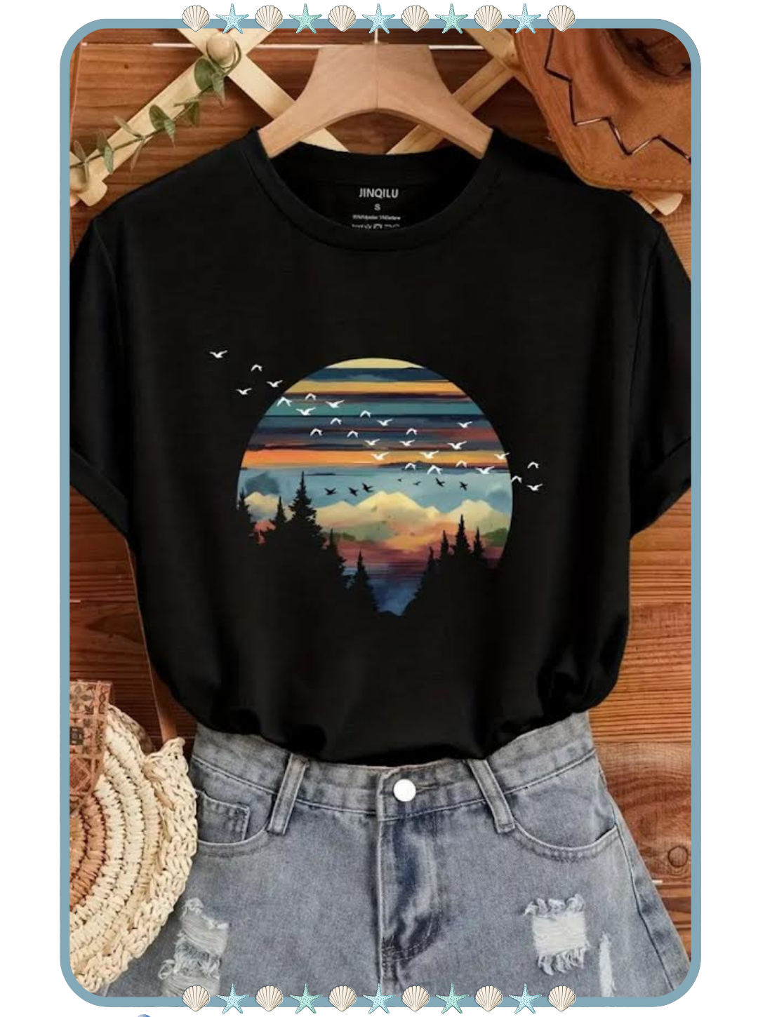 Camiseta para Mujer con Diseño de Atardecer
