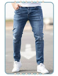 Jean Azul Claro con Detalles Rasgados de Hombre