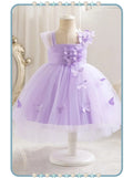 Vestido de Niña Lila con Flores
