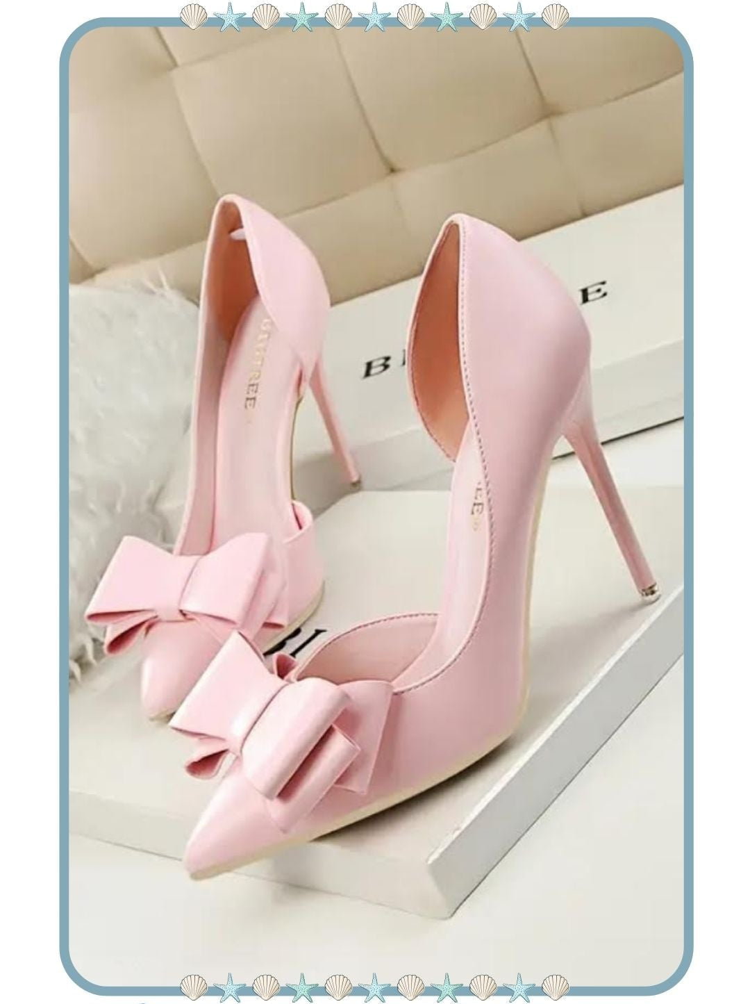 Tacones de Mujer Rosados con Moño