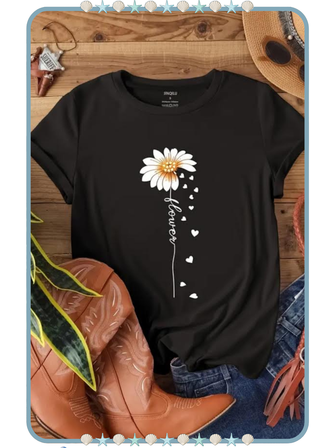 Camiseta para Mujer con Diseño de Margarita